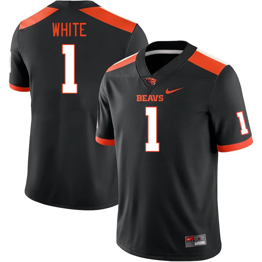 Men #1 Mason White Oregon State Beavers College Football Jerseys Stitched-Black